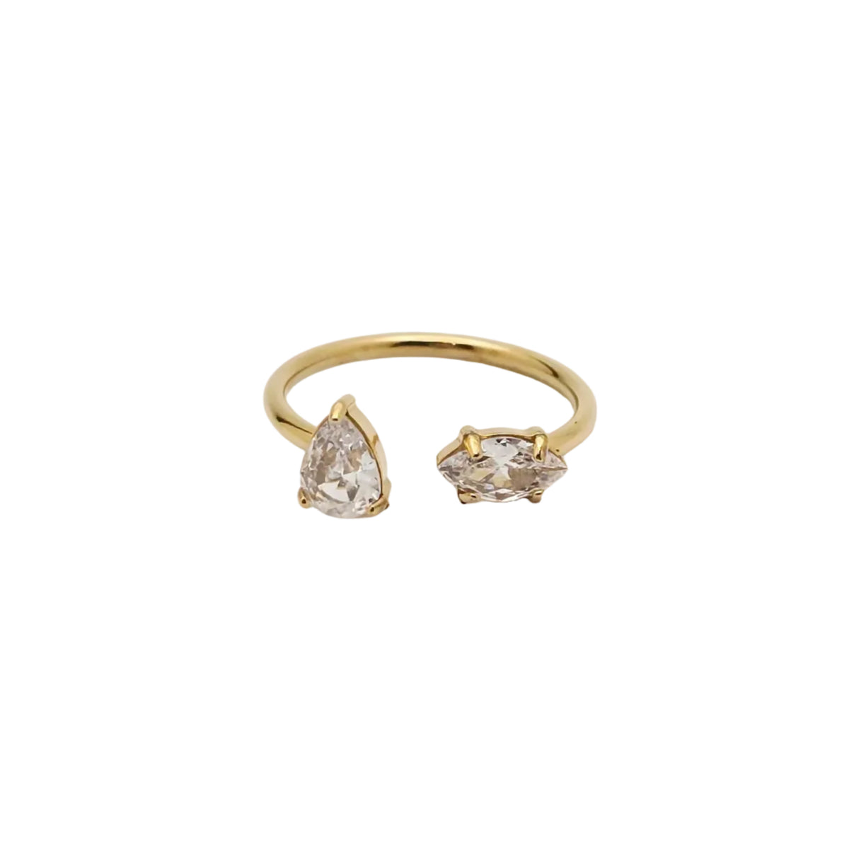 dainty stacking ring pear marquise diamond ring waterproof
