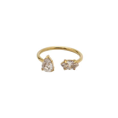 dainty stacking ring pear marquise diamond ring waterproof