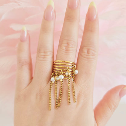 unique gold ring statement dangly