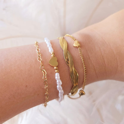 gold bracelet stack dainty cute