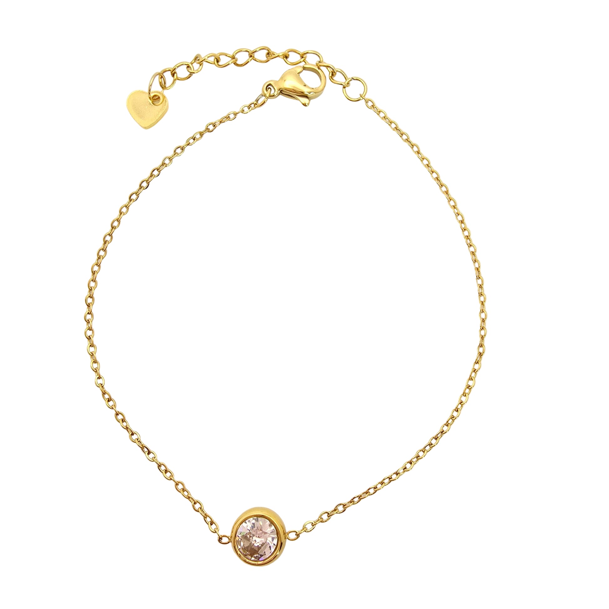 dainty diamond thin gold bracelet waterproof