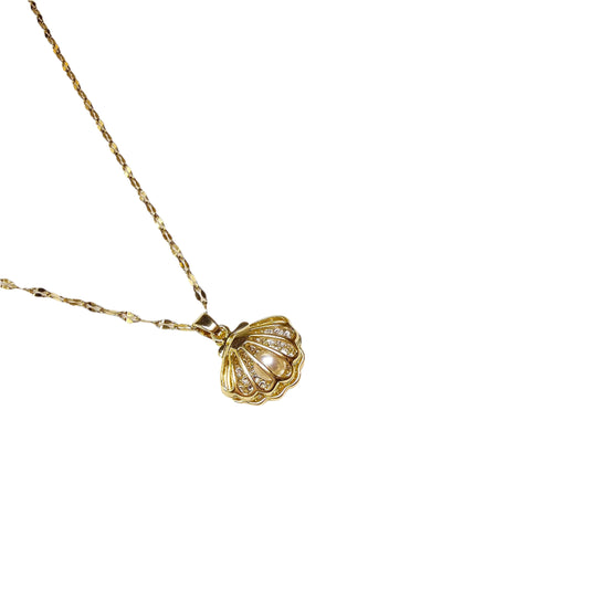 dainty shell pearl necklace waterproof beach jewelry