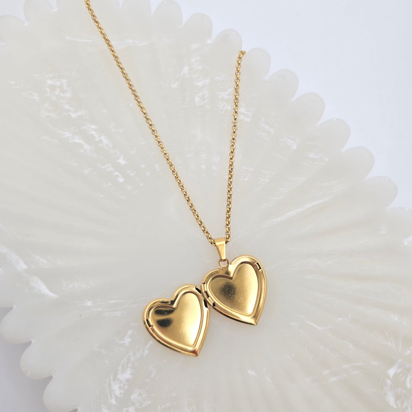 dainty gold heart locket photo gift idea