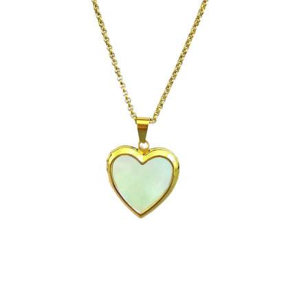gold heart pearl locket necklace love gift