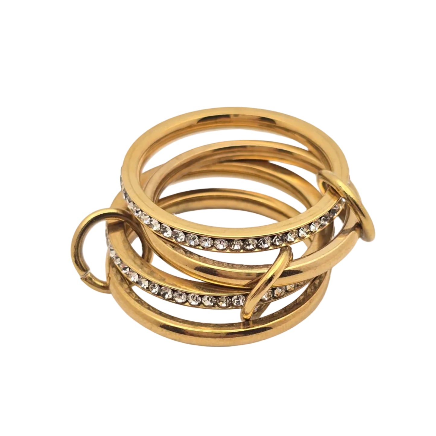 designer dupe 4 gold ring stack waterproof