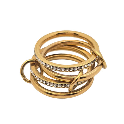designer dupe 4 gold ring stack waterproof