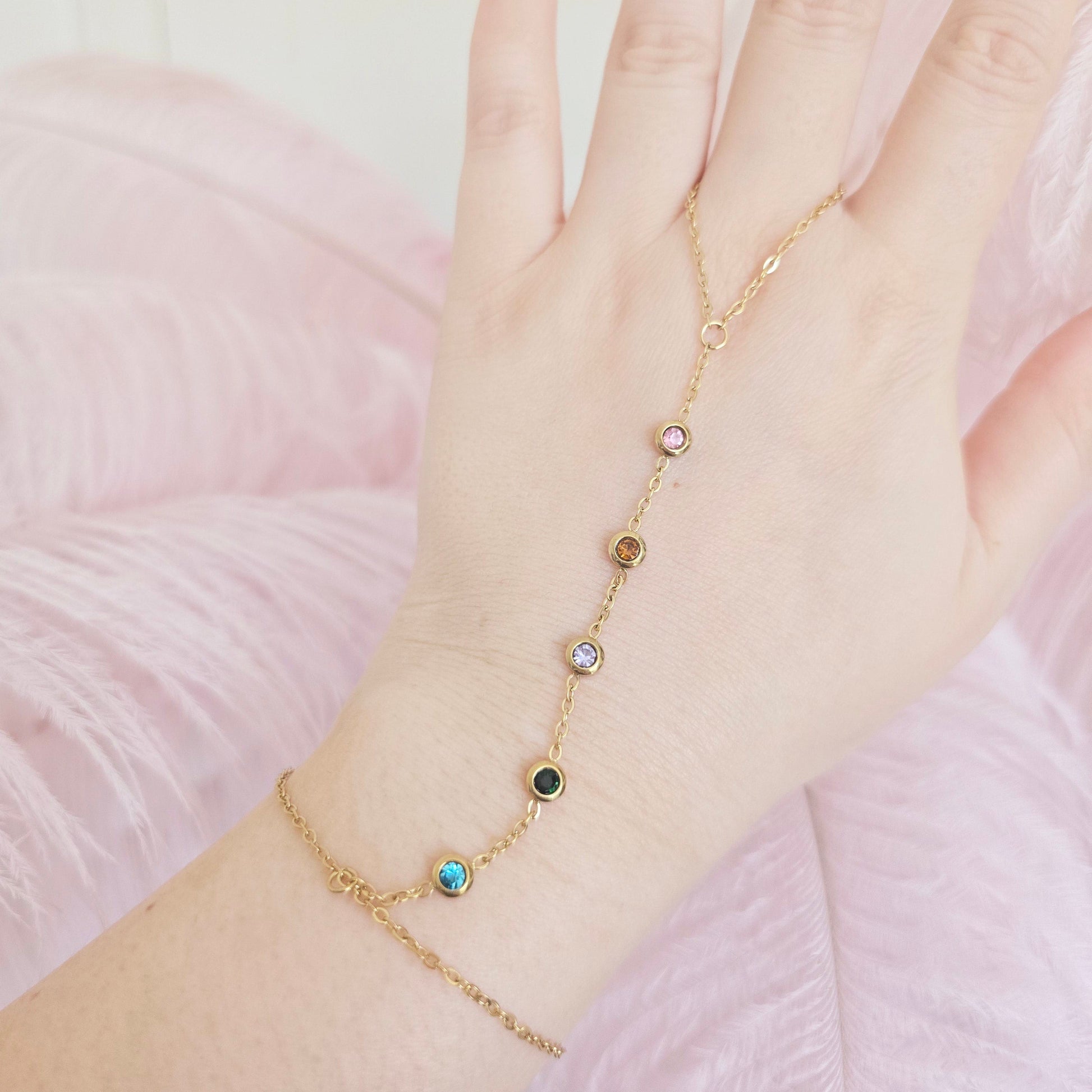 dainty gold colorful handchain waterproof