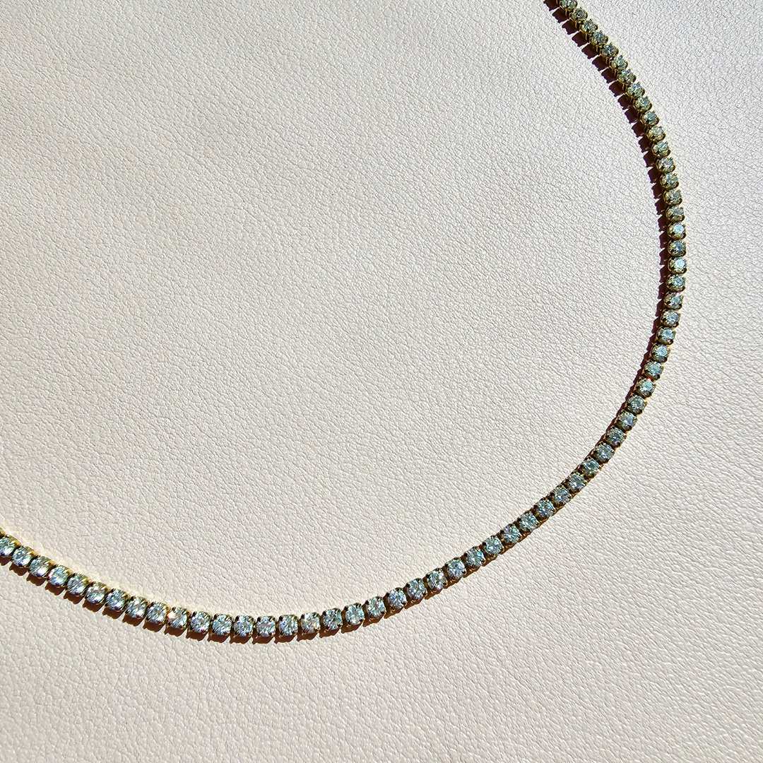 tennis necklace gold dainty everyday jewelry