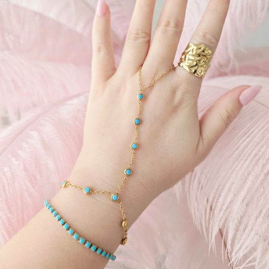 dainty waterproof handchain turquoise