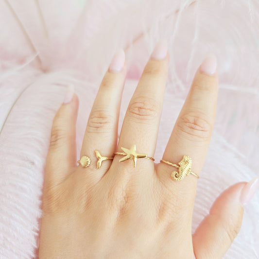 stackable gold waterproof beach rings