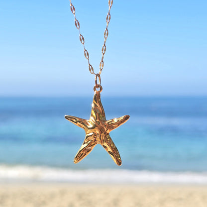 perfect ocean star gold waterproof necklace