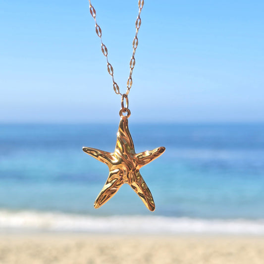 perfect ocean star gold waterproof necklace