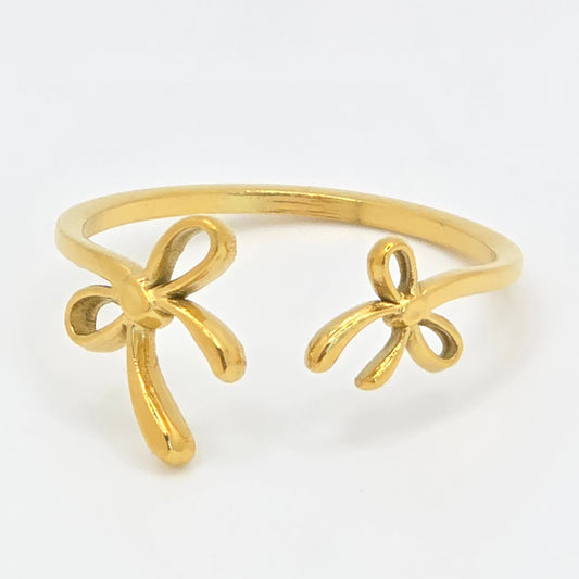 dainty bow ring stackable cute