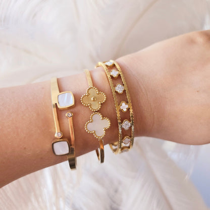 bracelet bangle stack gold 