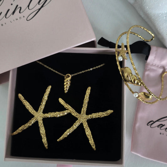 sea life starfish shell jewelry set
