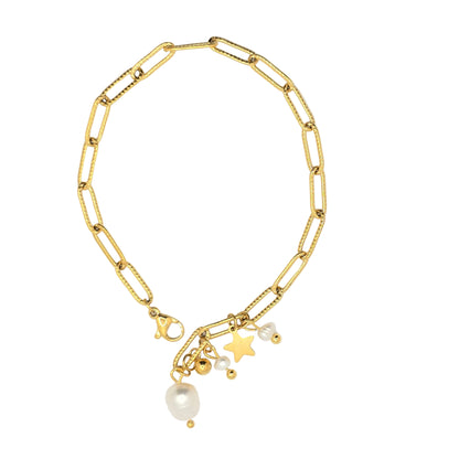 stunning star and pearl bracelet