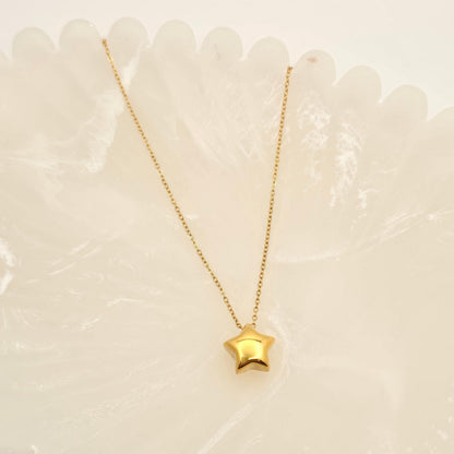 dainty gold puff necklace waterproof