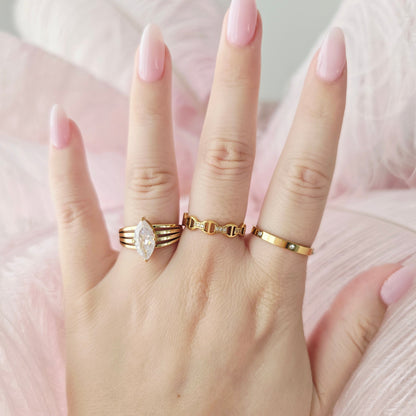 gold waterproof stacking rings