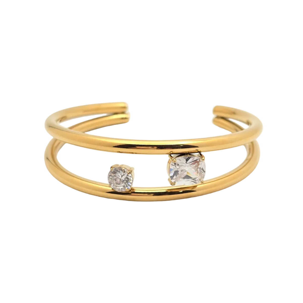 gold waterproof bangle cuff stacking 
