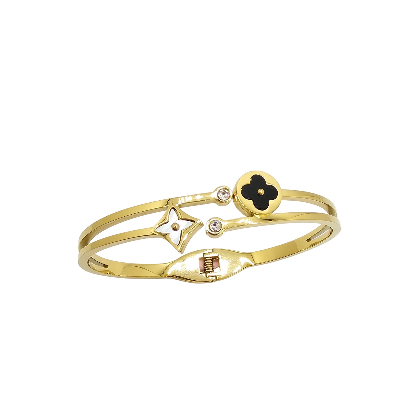 dainty gold clover waterproof tarnish free bangle