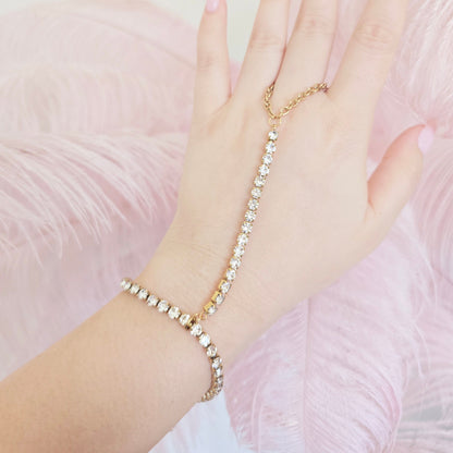 gold waterproof tennis bracelet hand chain