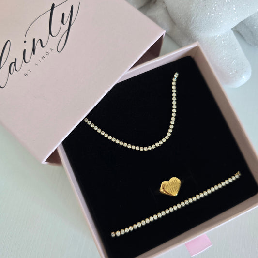 dainty tennis necklace bracelet dump him ring