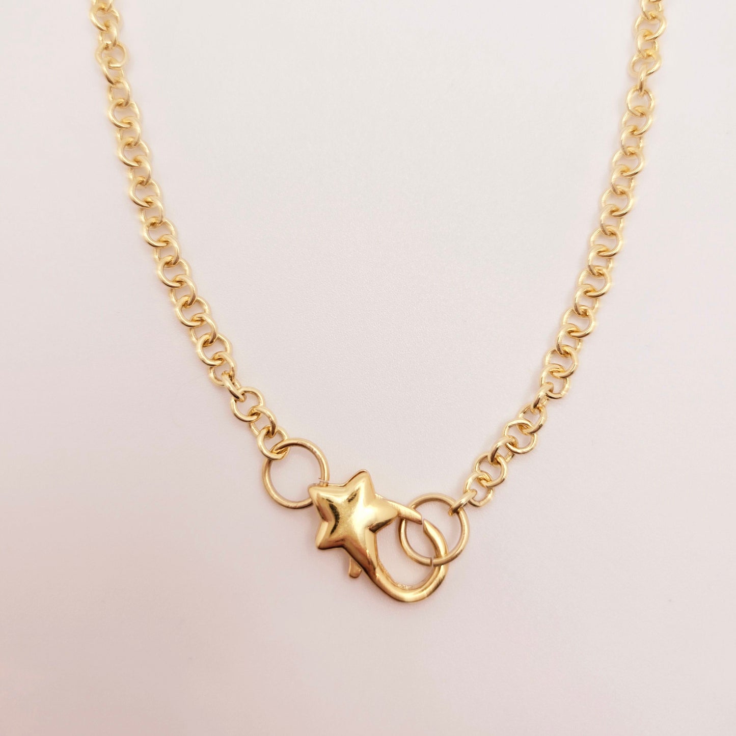 star charm carabiner gold necklace