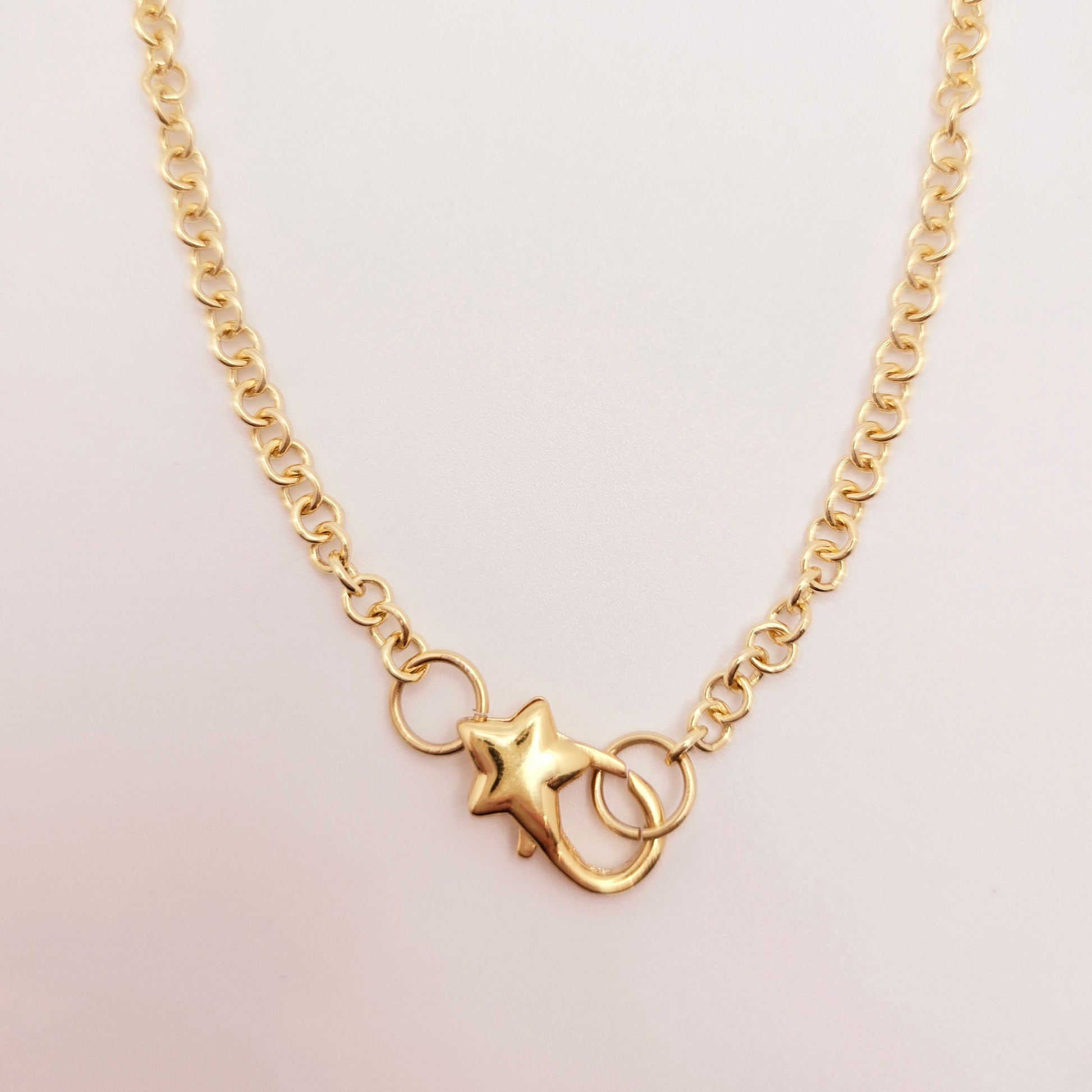 star charm carabiner gold necklace