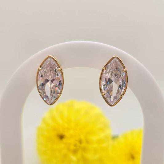 statement marquise studs earrings waterproof