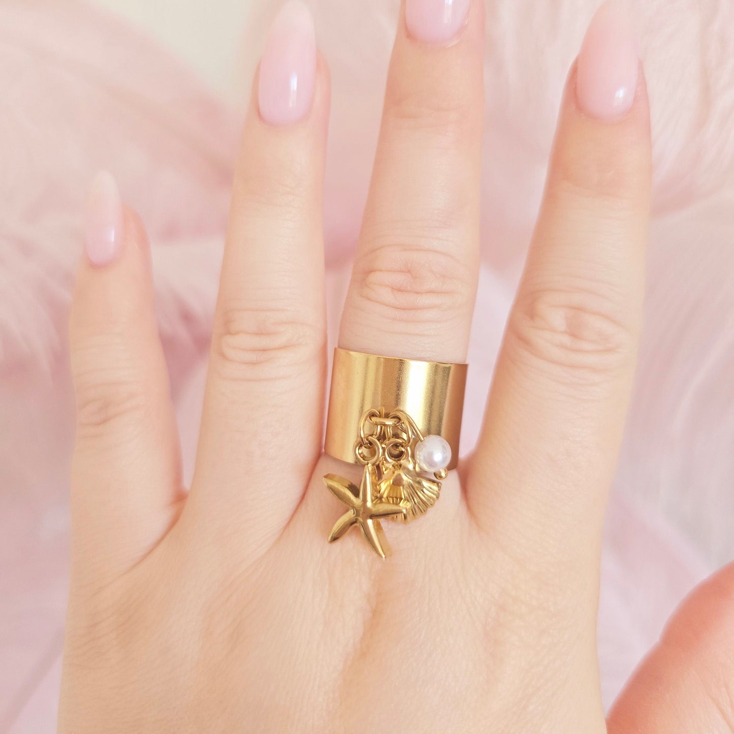 gold waterproof beach vacation ring