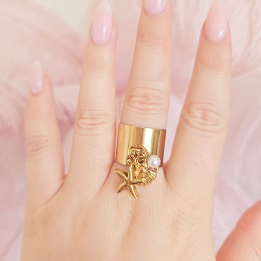 gold waterproof beach vacation ring