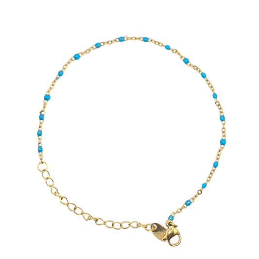 dainty gold turquoise layering bracelet vacation summer jewelry