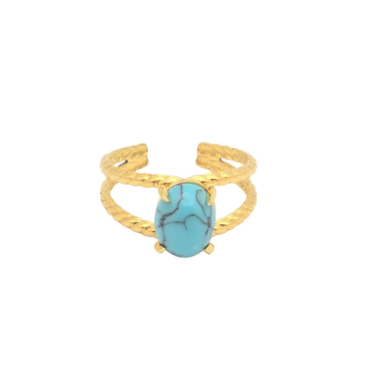 dainty gold turquoise ring 