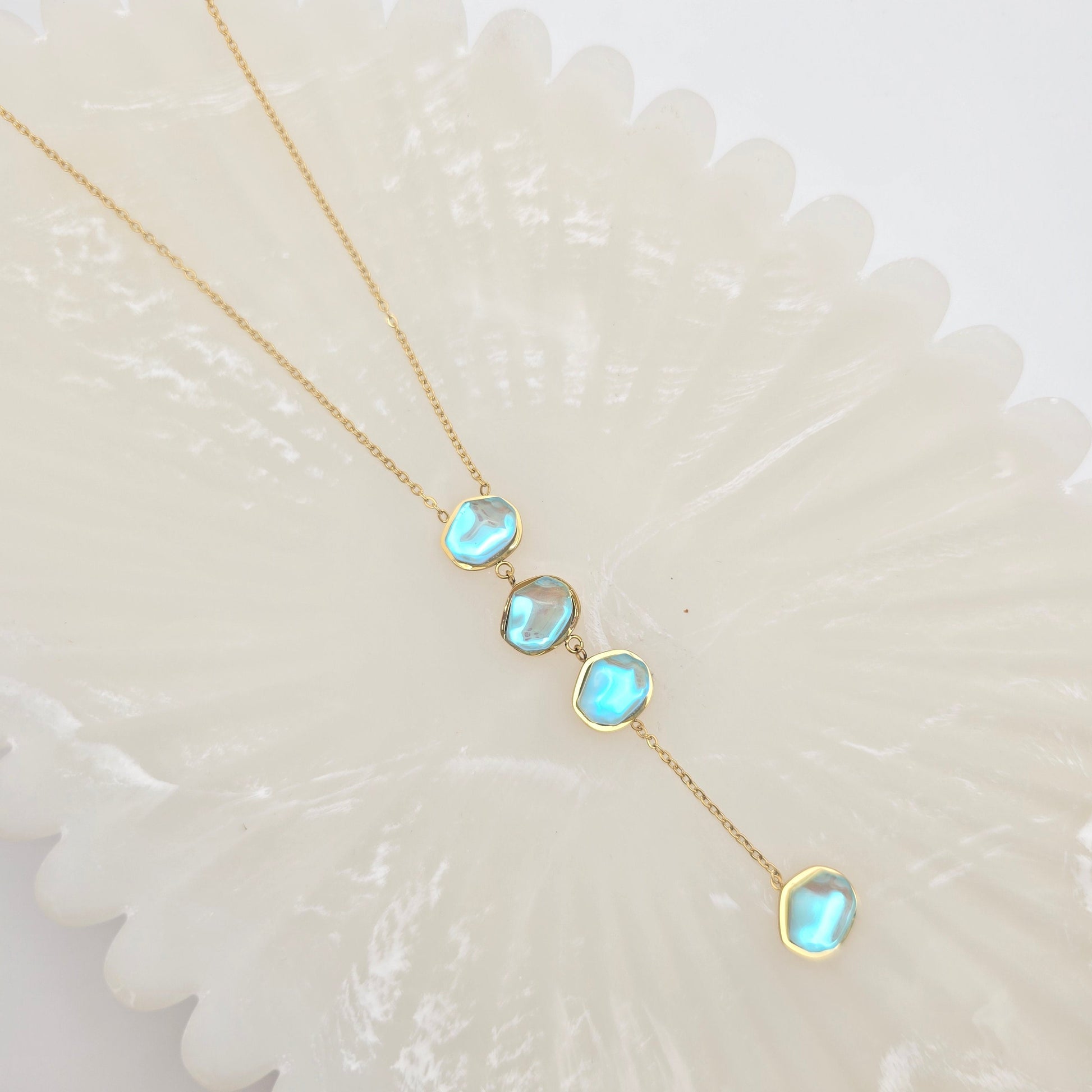 waterproof y necklace sweatproof beach jewelry