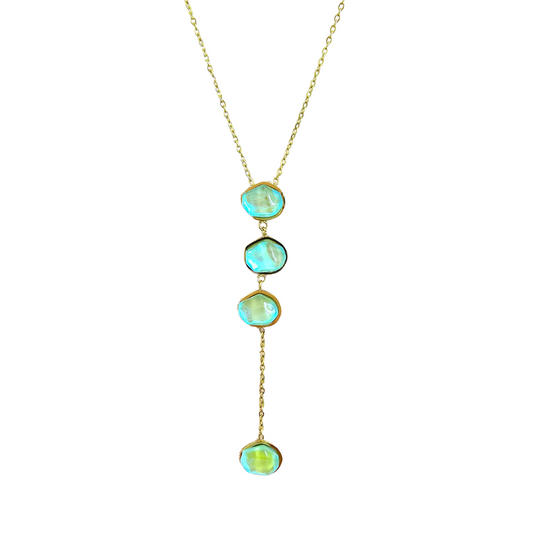 turquoise drop y necklace beach summer jewelry