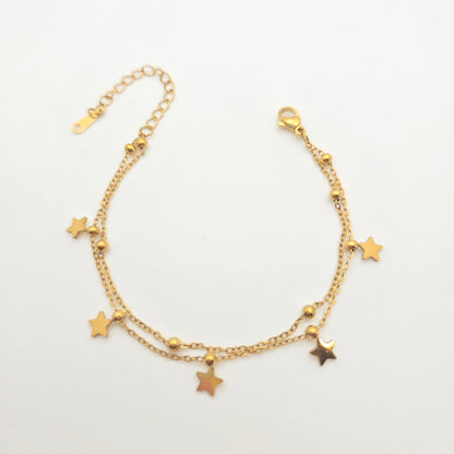 dainty gold star bracelet waterproof