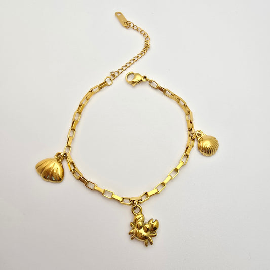 cute crab shells vacation summer bracelet waterproof
