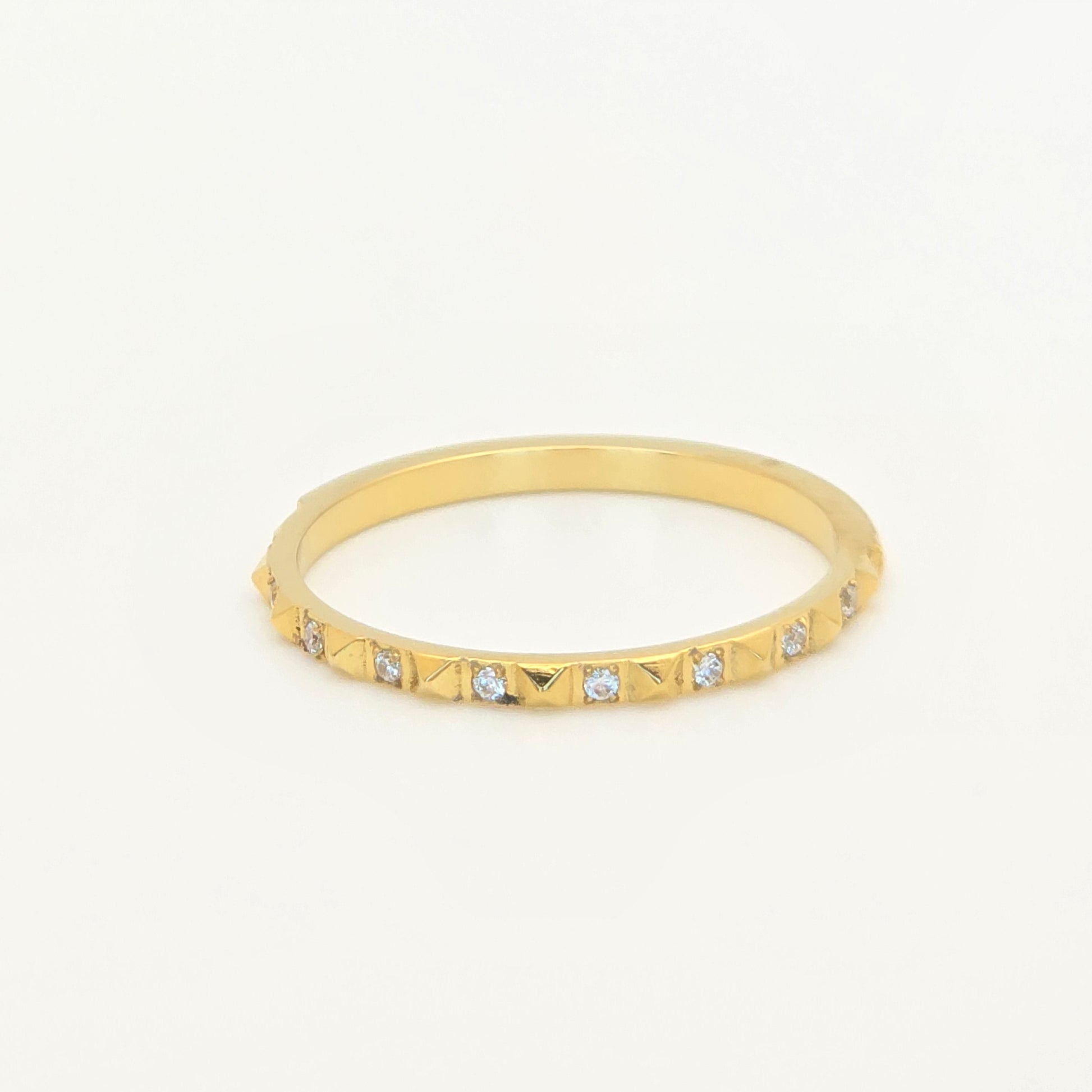 delicate spike waterproof stackable gold ring