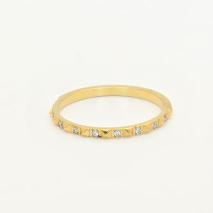delicate spike waterproof stackable gold ring