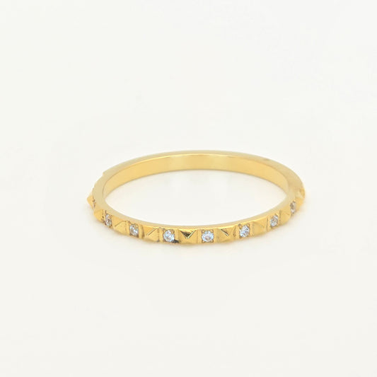 delicate spike waterproof stackable gold ring