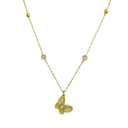 dainty gold Van Cleef butterfly necklace dupe