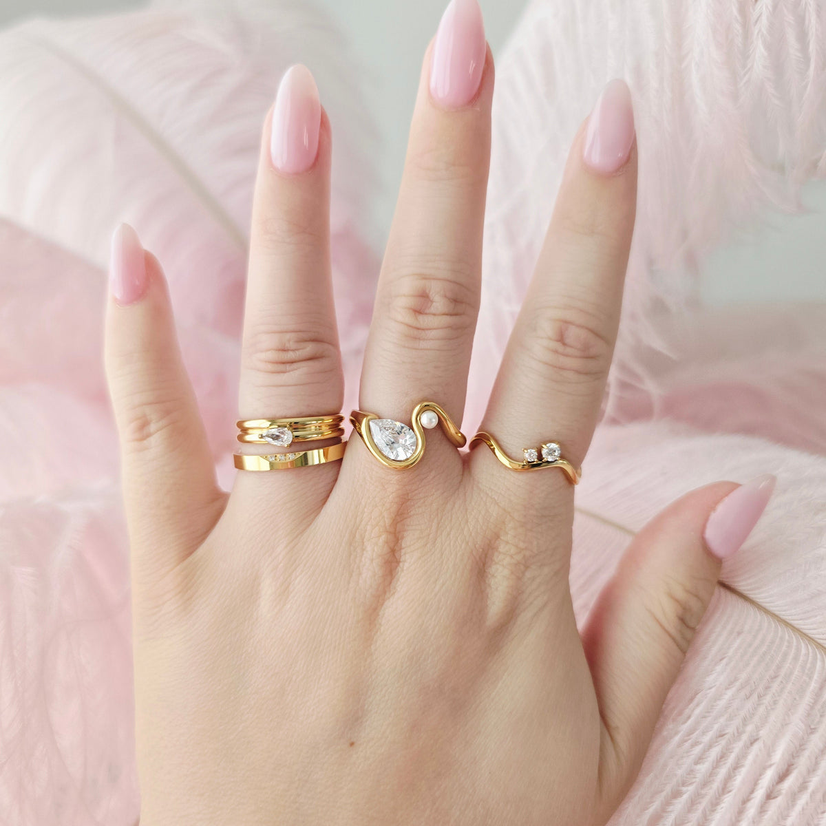 stunning ring stack waterproof dainty