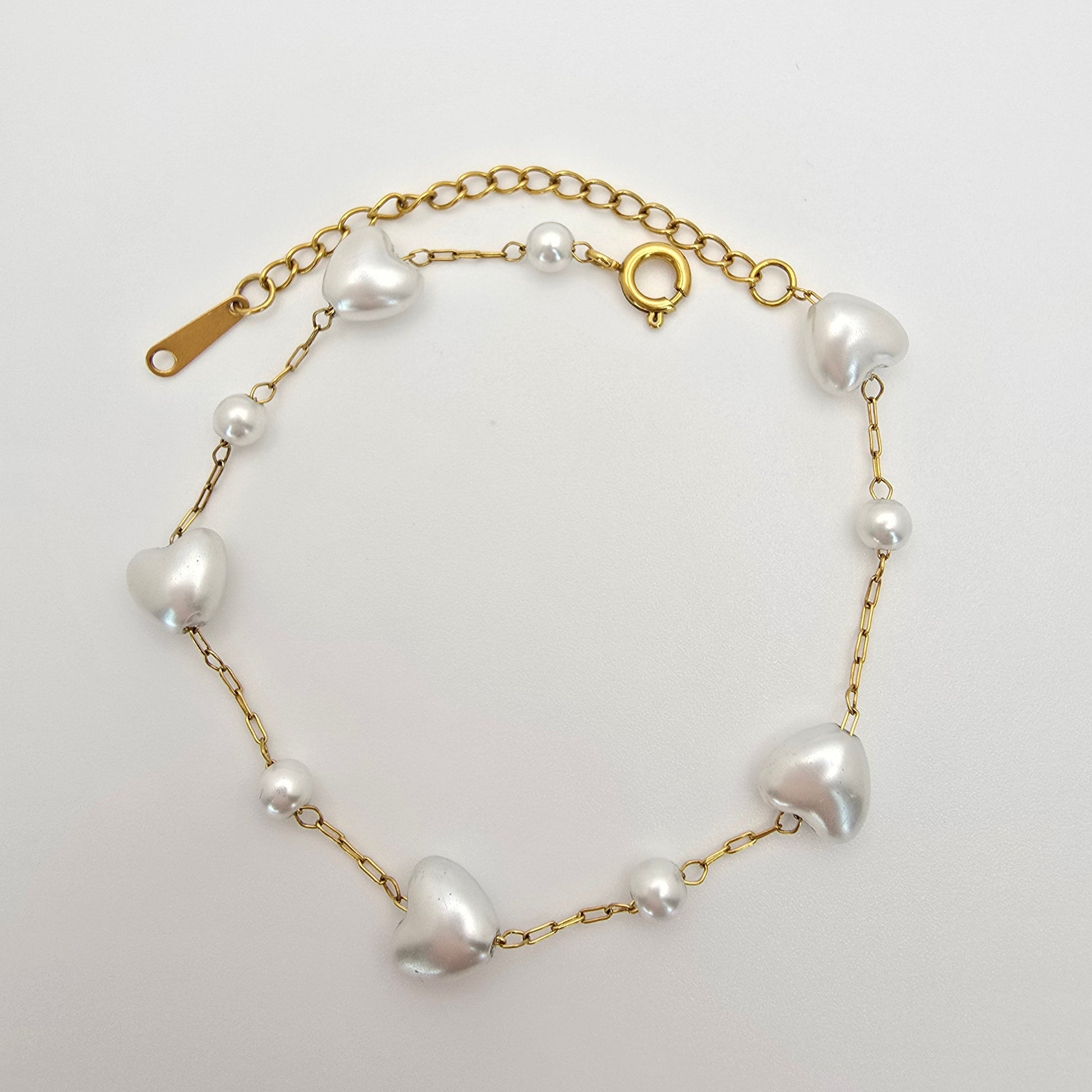 heart shaped pearl bracelet delicate