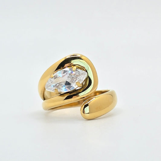 statement gold diamond ring waterproof