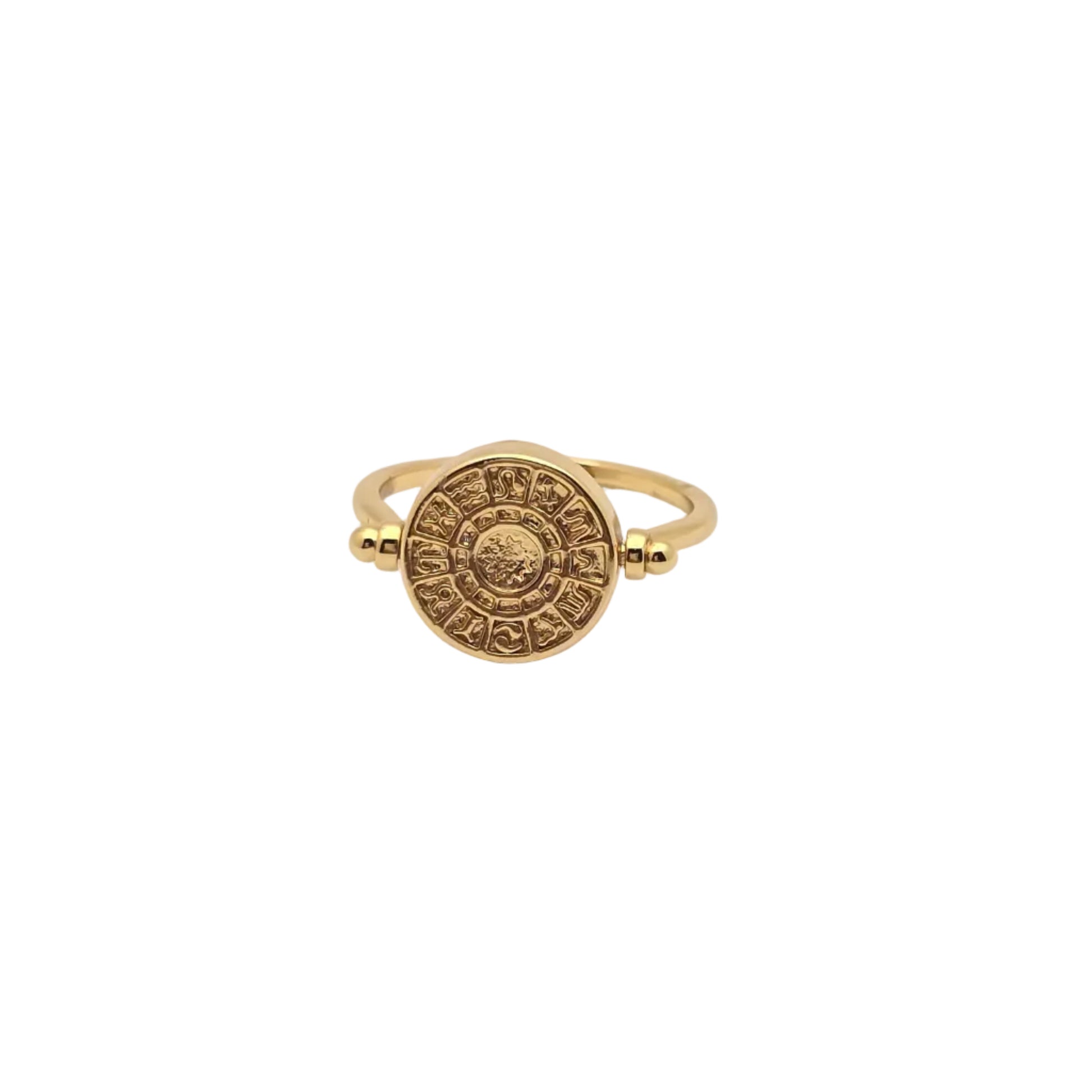 delicate gold waterproof zodiac ring