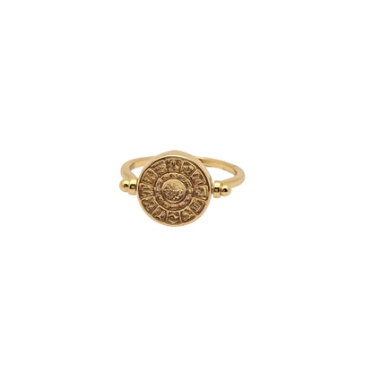 delicate gold waterproof zodiac ring