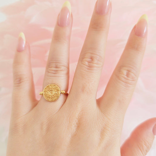 dainty gold ring astrology waterproof zodiac signs