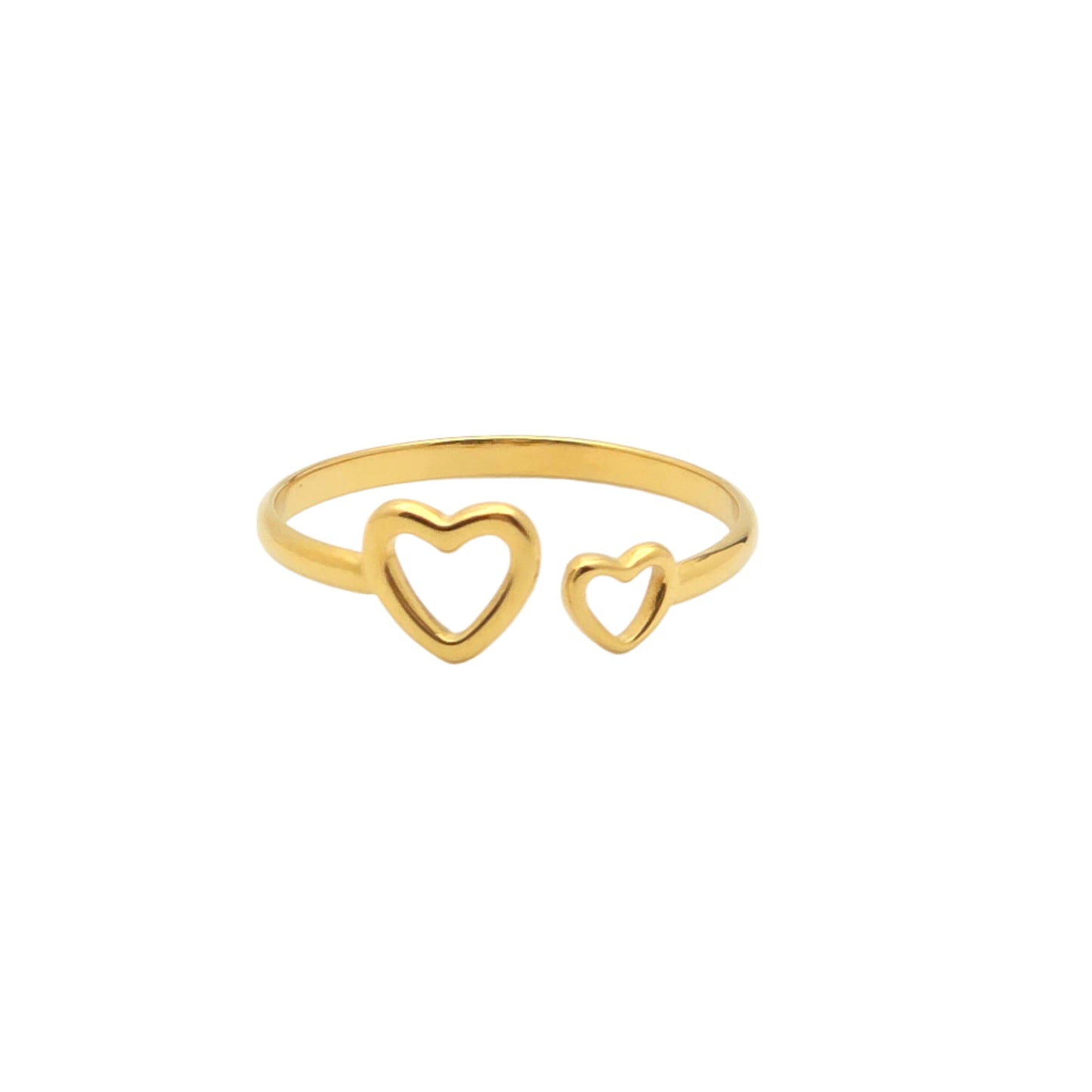 tiny gold hearts ring dainty cute