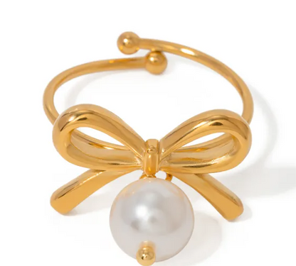 Gracie Bow Pearl Ring