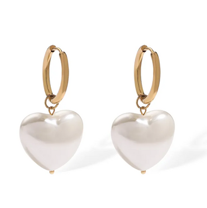 Gabriella Pearl Heart Earring